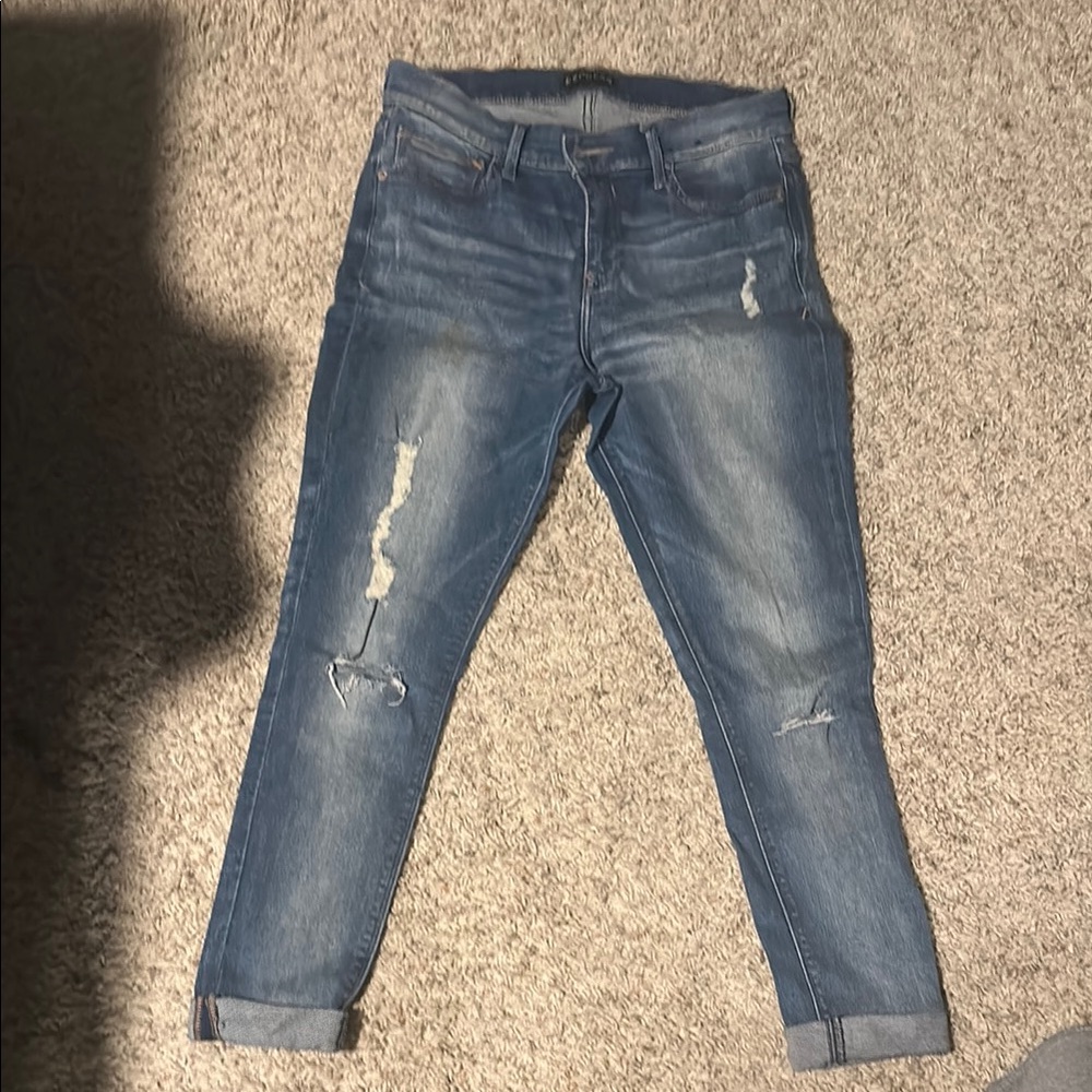 Blue Distressed Women's Jeans